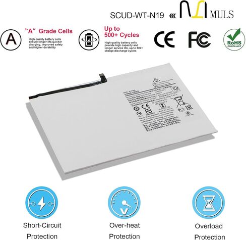 MULS SCUD-WT-N19 Tablet Battery for Samsung Galaxy Tab A7 10.4 2020 SM-T500 | SM-T500N SM-T505 SM-T505N SM-T503 SM-T507 SM-T500NZDAXAR 10.4 Inch WiFi LTE Cellular with Tools 3.85V 7040mAh in Saudi Arabia