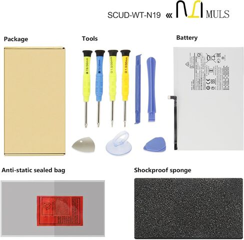MULS SCUD-WT-N19 Tablet Battery for Samsung Galaxy Tab A7 10.4 2020 SM-T500 | SM-T500N SM-T505 SM-T505N SM-T503 SM-T507 SM-T500NZDAXAR 10.4 Inch WiFi LTE Cellular with Tools 3.85V 7040mAh in Saudi Arabia