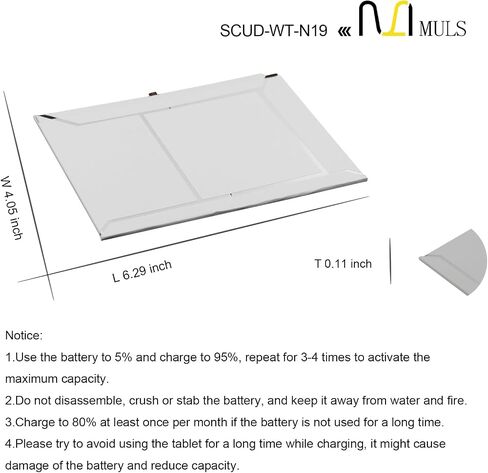 MULS SCUD-WT-N19 Tablet Battery for Samsung Galaxy Tab A7 10.4 2020 SM-T500 | SM-T500N SM-T505 SM-T505N SM-T503 SM-T507 SM-T500NZDAXAR 10.4 Inch WiFi LTE Cellular with Tools 3.85V 7040mAh in Saudi Arabia