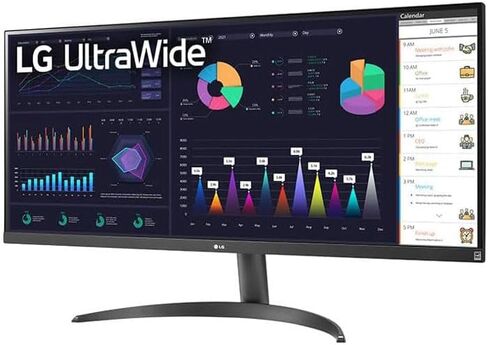شاشة LG 34 بوصة فائقة الدقة بالكامل (2560 × 1080) IPS، 100 هرتز، وقت استجابة 5 مللي ثانية، VESA DisplayHDR 400، AMD FreeSync، HDMI، DisplayPort، USB-C - 34WQ500 in Saudi Arabia