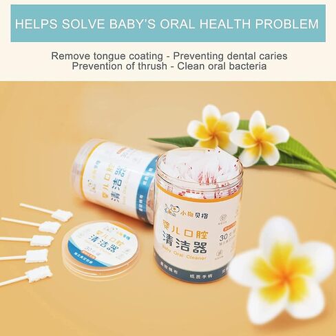 Baby Tongue Cleaner Infant Toothbrush Clean Baby Gums Disposable Tongue Cleaner Gauze Toothbrush Infant Oral Cleaning Stick Dental Care for 0-36 Month Baby… (One Size(30 PCS), White) in Saudi Arabia