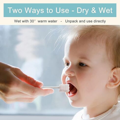 Baby Tongue Cleaner Infant Toothbrush Clean Baby Gums Disposable Tongue Cleaner Gauze Toothbrush Infant Oral Cleaning Stick Dental Care for 0-36 Month Baby… (One Size(30 PCS), White) in Saudi Arabia