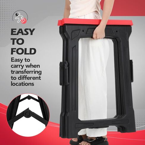 2 Packs Folding Sawhorses Heavy Duty,700 lb Weight Capacity , Weather Resistant Polypropylene Sawhorse, Portable Lightweight Saw Horses Brackets, Folds Flat to 2 Inches, Black and Red in Saudi Arabia