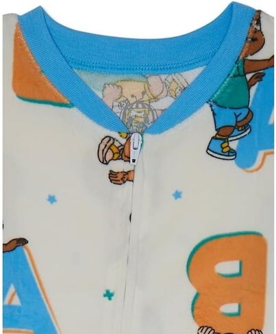 بيجامة CoComelon للأطفال الصغار للجنسين قطعة واحدة بسحاب للقدم (مقاس 5T) باللون الأبيض in Kuwait