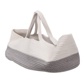 Baby Carrying Basket, Cotton Rope Weaved Foldable Diaper Stackers Caddies Handheld Breathable Newborn Sleeping Basket