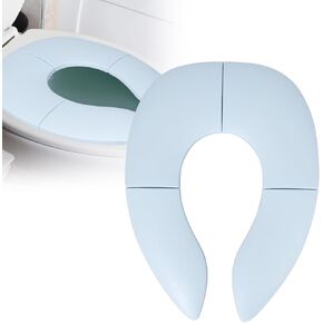 مقعد نونية للسفر قابل للطي للأطفال الصغار الأولاد والبنات، مقعد مرحاض محمول قابل للطي مع حقيبة تخزين، أكواب شفط غير قابلة للانزلاق، تناسب المراحيض الدائرية والبيضاوية باللون الأزرق in Kuwait