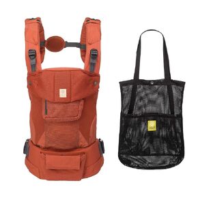 LLLbaby Serenity Airflow 6-in-1 Ergonomic Baby Carrier, Newborn to Toddler, Lumbar Support with Convertible Tote, Sienna (Sienna)