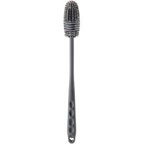 Silicone Soft Bristle Water Bottle Cleaner Brush with Extra Long Handle for Flasks, Tumbler, Glassware, Sports Bottles, Baby Bottles, Vases, Narrow Neck, Gray