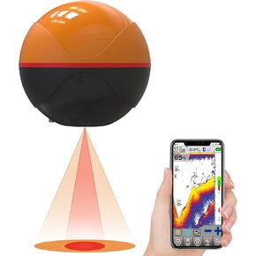 Portable Fish Finder, Wireless Bluetooth Smart 2 Beam Sonar Fish Finder, Depth to 196 Feet Dual-Band Fish Finder with iOS & Android App