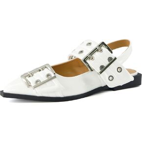 CUSHIONAIRE Women's Wander Pointy Toe Mary Jane Flat +Memory Foam, Wide Widths Available
