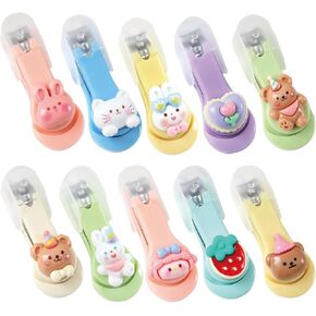 10Pcs Cute Cartoon Nail Clippers Kids Nail Clippers Portable Nail Scissors for Kids Women Men(Random Color)