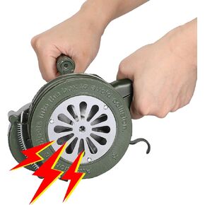 OwnMy Hand Crank Siren Horn Manual Operated Air Raid Siren Handheld Tornado Siren, Foldable Metal Handheld Siren for Sporting Events Fire Drill Siren Alarm Horn Portable Emergency Loud Siren Alarm