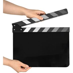 Andoer Acrylic Clapperboard Action Cut Board Movie Film Clapper Film Clapboard Small Clapperboard Movie Director's Slate Cut Action Scene Clapper Board Film Slate Dry Movie Clap Board for Filming