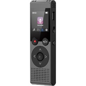 128GB Digital Voice Recorder - 3072 Kbps HD Recording Voice Recorder with Playback Dual Microphone A-B Repeat Recording Monitoring & Noise Reduction Voice Activate Recording & lock screen key - QIUOIO