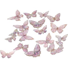 Leadigol Butterfly Stickers Set -Butterfly Holographic Stickers,Ice Crystals Shiny Transparent Resin Waterproof Stickers, Rainbow Butterfly Stickers