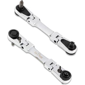 Flexible Dual Ratchet with 1/4" Square Drive & Magnetic Bit Drive