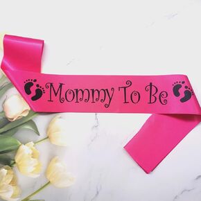 Mommy to Be Sash, Hot Pink Baby Shower Decorations for Baby Girl, New Mom Gift Ideas for Mother to Be, Pregnancy Announcement, He or She Gender Reveal Party Supplies