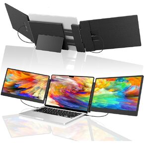 Portable Monitor - 14 Inch 1080P Laptop Screen Extender with DP/Thunderbolt USB Type-C,HDMI Plug and Play Laptop Monitor Extender Compatible with 12"-16.1" Laptop MacOS/Windows/Linux/Chrome