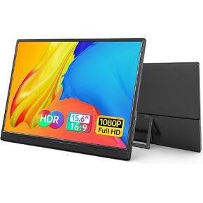 Yxk Portable Monitor 15.6 Inch 1080P USB-C HDMI Ultra-Slim Travel Monitor with Kickstand, for Laptop, PC, Mac Phone, PS, Xbox, Swich IPS Ultra-Thin Zero Frame Gaming Monitor