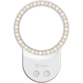 Phone Light, Selfie Light Magnetic, Video Light Compatible with iPhone Android, Tablet, Camera, Laptop Camera Photography, 3 Adjustable Light Modes, Beauty Selfie Ring Light - Black