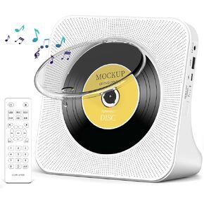 Desktop CD Player with Dual HiFi Speaker,CD Player for Home,Portable Music Player with Bluetooth, Remote Control,LCD Display,Sleep Timer,Headphone Jack, Supports CD/Bluetooth/FM Radio/U-Disk/AUX