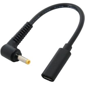 USB C to Slim Tip Laptop Charging Cable Adapter Female Type C to Male Converter for HP Laptop 18-20V Works with 45W 65W 90W (4.8 x 1.7mm HP)