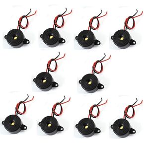 DC 3-24V Active Piezo Buzzer 85 db with Industrial Audio Inside 2-Wire Leads Electric Alarmer 10PCS