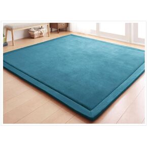 Loartee Nursery Rug Coral Velvet Crawling Rugs Mat Area Rugs Play Crawling Mat(6'7"x6'7", Light Green) for Toddler Children Play Mat Yoga Mat Exercise Pads Carpet