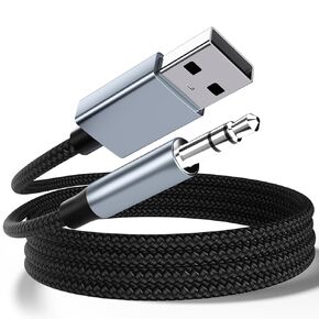 USB to 3.5mm Audio Cable, USB to 3.5mm Aux Cord Compatible with Laptop PC PS5/4 USB to 3.5mm Aux Jack Audio Adapter for Headphone Speaker(3.94ft/1.2m). NOT Work for Charging and MP3 TV Car PS3 Truck