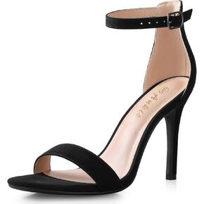 Ankis High Heels for Women 4 Inches, Black Nude Gold Stiletto Heels Open Toe Ankle Strap Heeled Sandals for Dressy Wedding Party