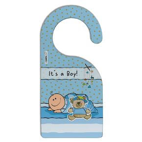 It's a Boy/Girl Baby Shower Door Hanger, Personalized Keepsake, Hanging Décor (Baby Boy)