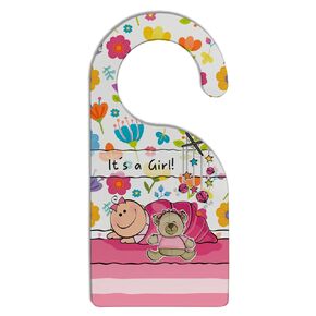 It's a Boy/Girl Baby Shower Door Hanger, Personalized Keepsake, Hanging Nursery Decor (Baby Girl)