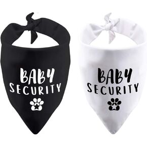 2 Pack Dog Bandana Baby Security Pregnancy Announcement Baby Announcement Gift (Baby Security 2 Pack)