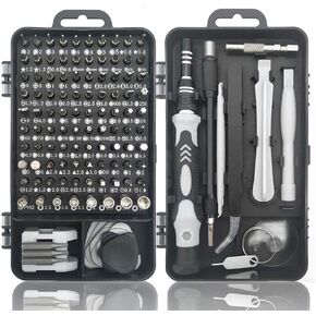 Padarsey Precision Screwdriver Set 115 in 1 Repair Tools Kit with Magnetic Driver Kit,Electronics Precision Screwdriver Set with Portable Bag for Repair Computer, Cell Phone, PC, iPhone,Lap Black