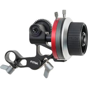 FOTGA Mini Follow Focus with A/B Stops & 15mm Rod Clamp, Gear Ring Belt & Extension Arm KIT for DSLR/Mirrorless Camera, Camera Cage Rig