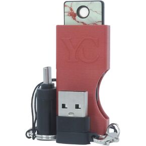 Accessory Kit for Yubikey 5 and Security Key: YubiCase Protective Case, USB Adapters, Sticker - Complete Pack for Your YubiKey (Red)