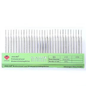 JINGLING 30 Pcs 1mm Diamond Drill Bits for Stone Ceramic Glass Lapidary Supplies 1/8 inch Shank for Dremel Tool Jewelry Making Kit