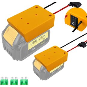 UNIKI 2 Packs Power Wheel Adapter for Bauer 20V Battery Adapter Power Wheels Battery Converter Kit with Fuses & Wire Terminals, 14AWG Wire, Power Connector for DIY Rc Car Toys, Robotics and Rc Truck