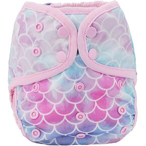Baby Diaper Cover Nappy One Size 8lbs to 36lbs (Scales Blue Pink)