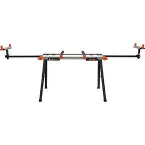 Protocol 120-inch Expanding Lightweight Aluminum Miter Saw Stand and Portable Workstation, 500-pound Capacity, Non-marring Feet