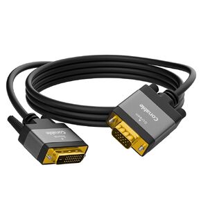 كابل DVI إلى VGA نشط بطول 10 أقدام، سلك DVI-D 24+1 إلى VGA أحادي الاتجاه، موصلات مطلية بالذهب، دقة عالية 1080 بكسل للتلفزيون عالي الدقة والكمبيوتر الشخصي والمضيف والكمبيوتر المحمول والشاشة وجهاز العرض وكابل أسود