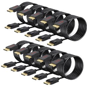 Displayport to DisplayPort Cable 6ft 10-Pack, Display Port Cable Male to Male Cable, High Speed DP Cables Supports 4K@60Hz, Monitor Cable Compatible with All Display Port Devices