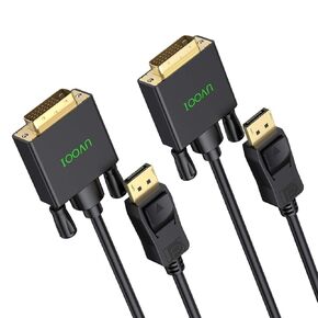 DisplayPort to DVI Cable 10ft 2-Pack, DP to DVI Cable Cord Male to Male Compatible with Computer, PC, Monitor, TV, Projector and More