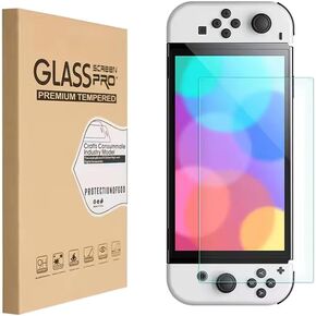 Tempered Glass Screen Protector for Nintendo Switch OLED Game Player Transparent HD Clear Anti-Scratch Full Coverage Guard