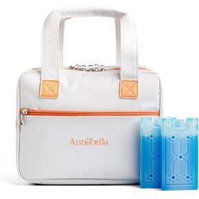 Annabella Breast Pump Bag with Included Ice Packs, Portable Breast Pump Bag with Cooler, Insulated Breast Pump Bag and Cooler, Breast Pump Cooler Bag with Handle, Travel Pumping Bag with Cooler
