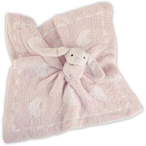 Barefoot Dreams Cozychic Dream Mini Blanket with Buddie Pink White