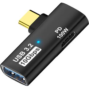 AreMe 2-in-1 USB C to USB 3.2 Adapter with 100W Charging Port, Thunderbolt 4/3 OTG Converter for Rog Ally, Steam Deck, Quest 2, iPhone 15 Series, iPad, MacBook and More Type C Device - Black