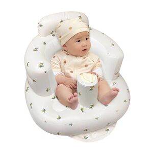 Inflatable Baby Seat for Babies 3-36 Months, Inflatable Baby Chair for Learning to Sit, Summer Floating Seat with Built in Air Pump, Blow Up Baby Chair for Home or Camping (Rainbow)
