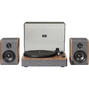 Crosley CR7501A-CL Nocturne 2-Speed Bluetooth Record Player Turntable with Matching Stereo Speakers, Charcoal