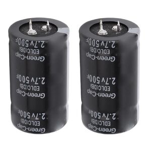 2PCS Capacitor Black Super Capacitor 2.7V 500F 35 x 60mm Super Capacitor Suitable for Automotive Rectifiers